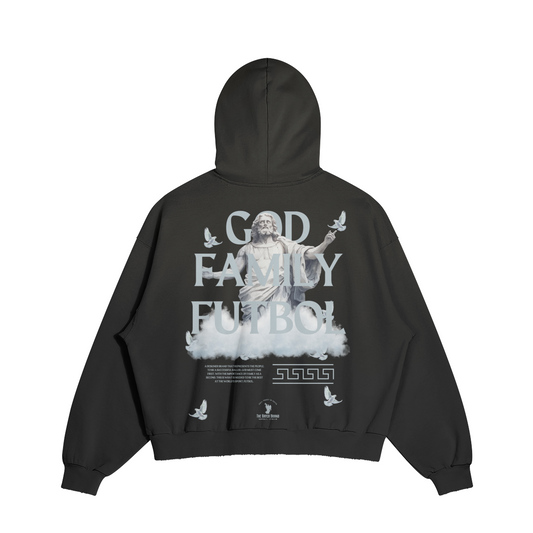 THE BAYER BRAND - GOD/FAMILY/FUTBOL - DISTRESSED HOODIE