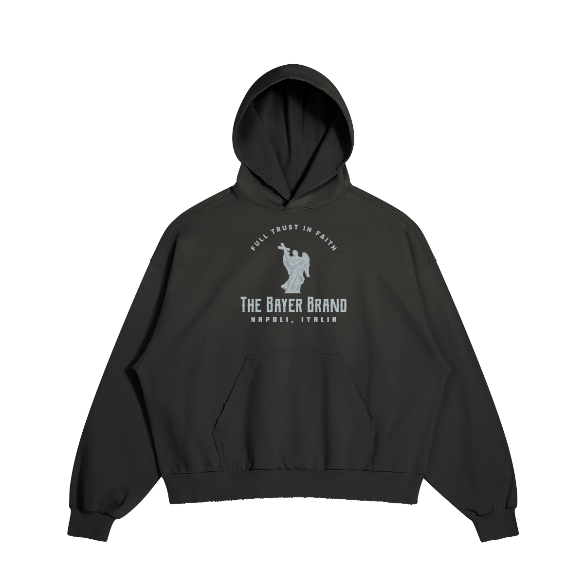 THE BAYER BRAND - GOD/FAMILY/FUTBOL - DISTRESSED HOODIE